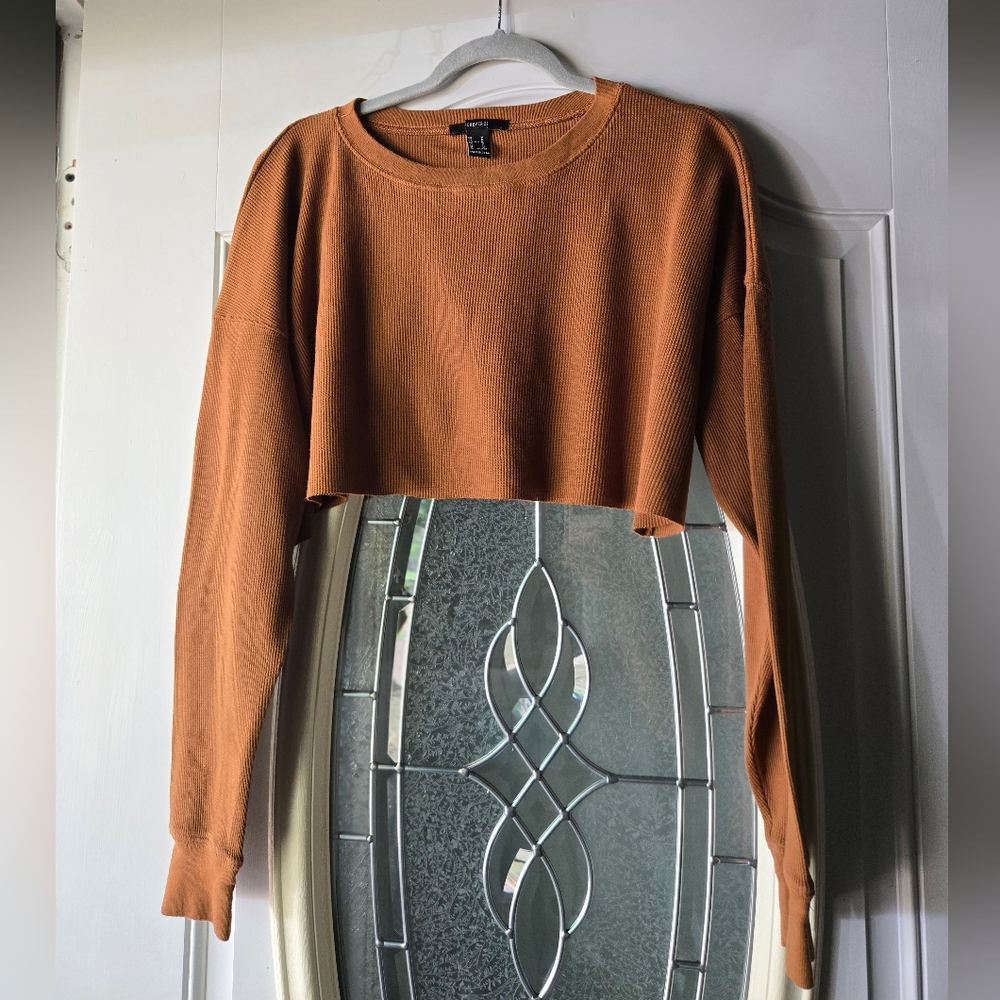 Forever 21 Burnt Orange Cropped Oversized Top